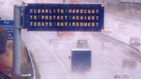 Clearlite Hardcoat on Motorway sign